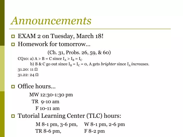 announcements