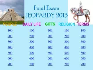 Final Exam JEOPARDY 2013