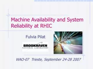Machine Availability and System Reliability at RHIC