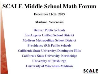 SCALE Middle School Math Forum