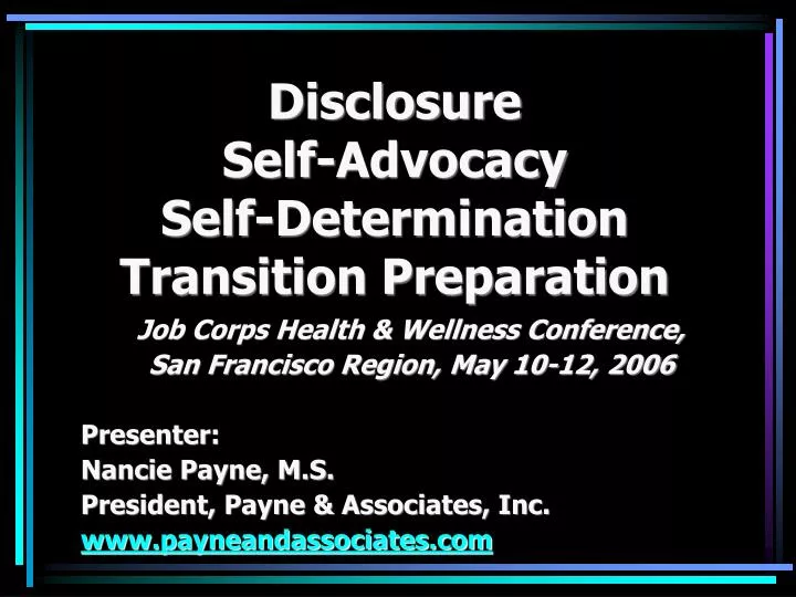 disclosure self advocacy self determination transition preparation