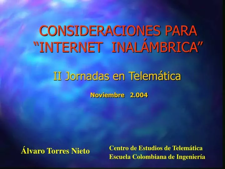 ii jornadas en telem tica noviembre 2 004