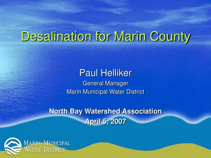 desalination for marin county