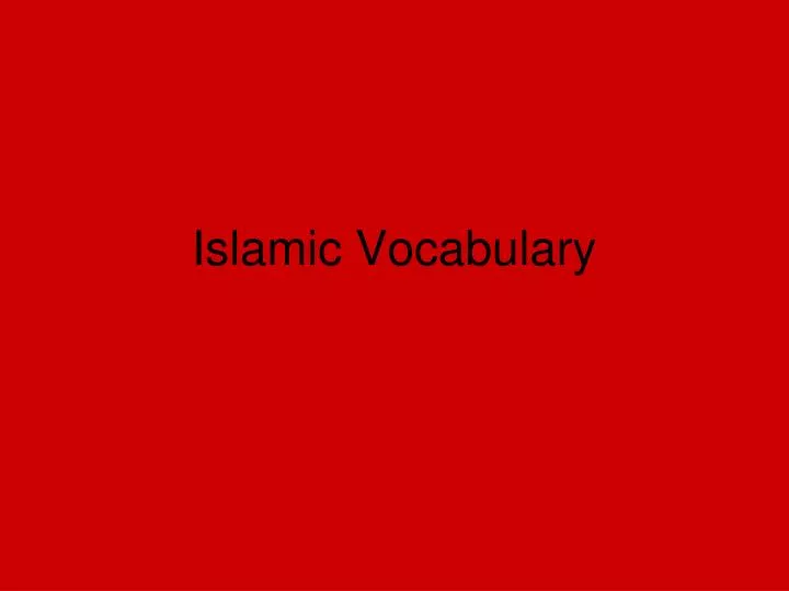 islamic vocabulary