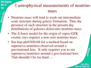 3 astrophysical measurements of neutrino mass