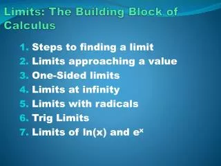 Limits: The Building Block of Calculus