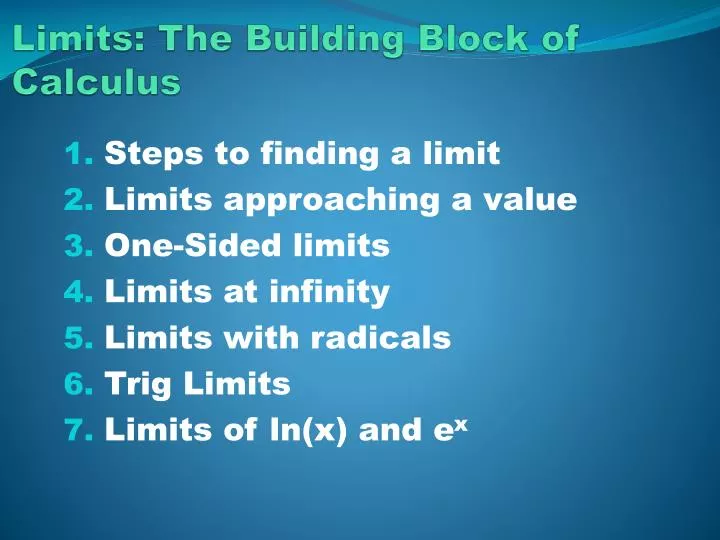 limits the building block of calculus