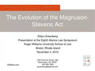 The Evolution of the Magnuson-Stevens Act