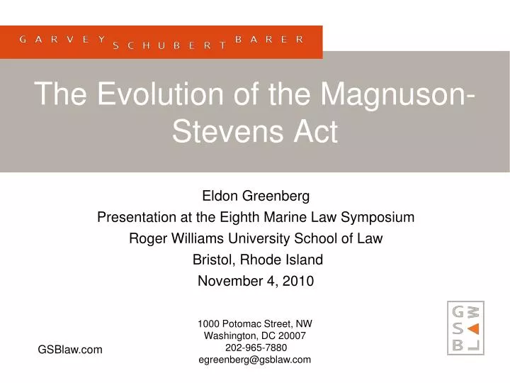 the evolution of the magnuson stevens act