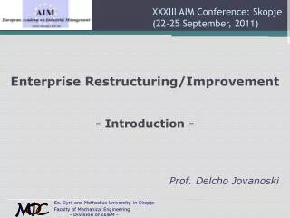 XXXIII AIM Conference: Skopje (22-25 September, 2011)