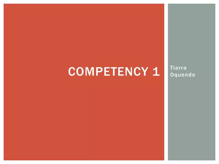 competency 1