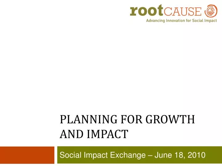 planning for growth and impact