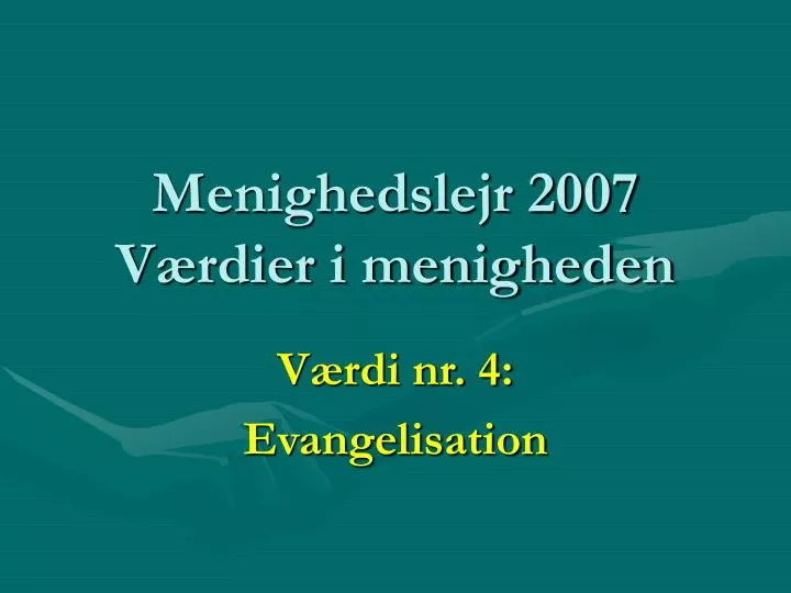 menighedslejr 2007 v rdier i menigheden
