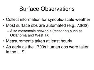 Surface Observations