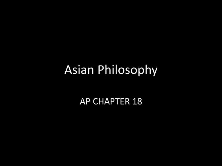 asian philosophy