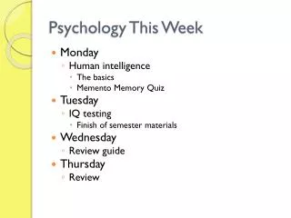Psychology This Week