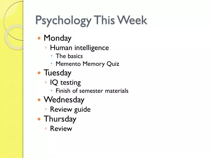 psychology this week