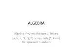 ALGEBRA - slide 1