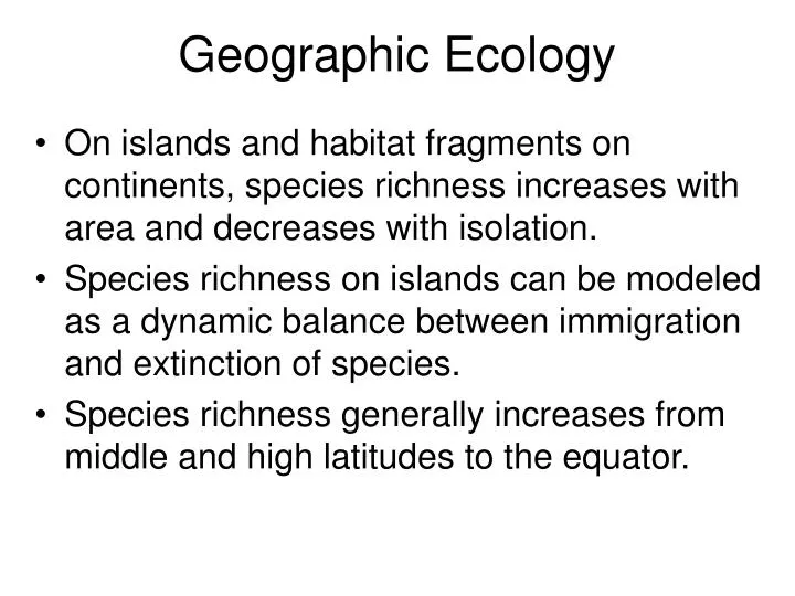 geographic ecology