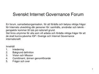 Svenskt Internet Governance Forum