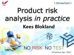 Product risk analysis in practice - slide 1