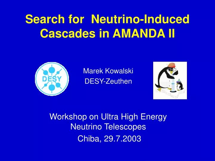 search for neutrino induced cascades in amanda ii