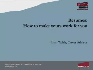 Resumes: How to make yours work for you