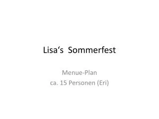 Lisa‘s Sommerfest