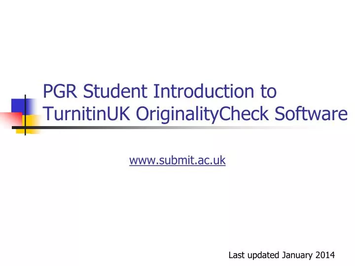 pgr student introduction to turnitinuk originalitycheck software