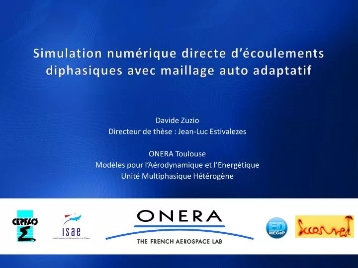 simulation num rique directe d coulements diphasiques avec maillage auto adaptatif