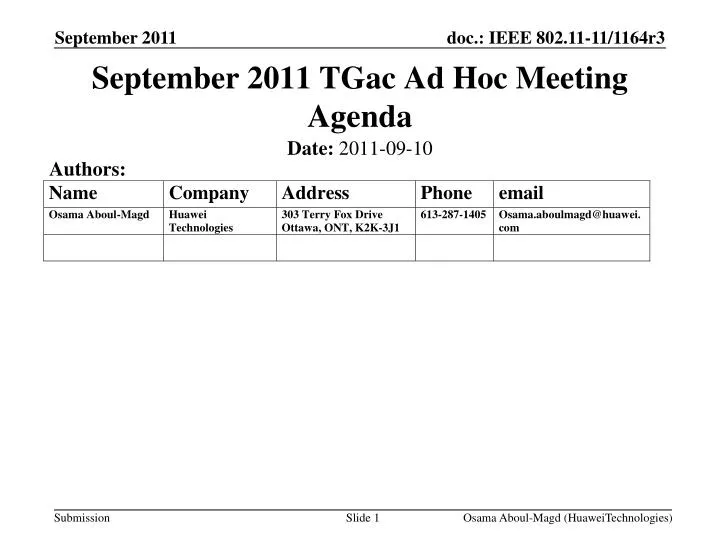 september 2011 tgac ad hoc meeting agenda