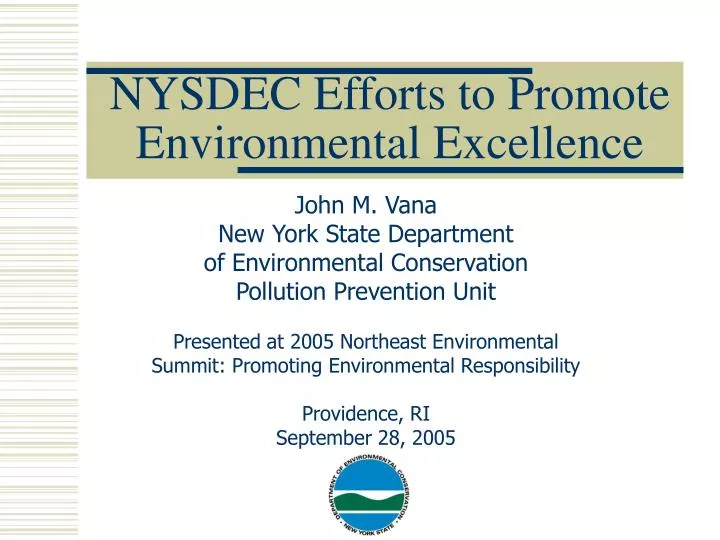 nysdec efforts to promote environmental excellence