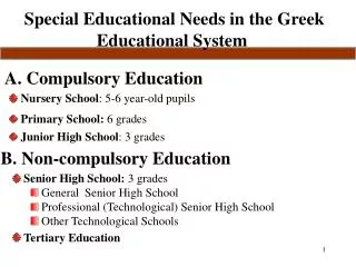 Special Educational Needs in the Greek Educational System