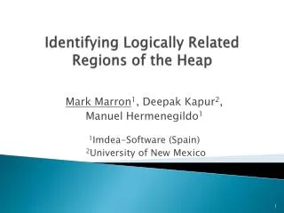 Identifying Logically Related Regions of the Heap