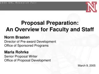 Proposal Preparation: An Overview for Faculty and Staff