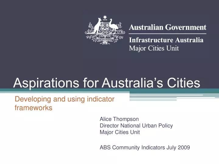 aspirations for australia s cities