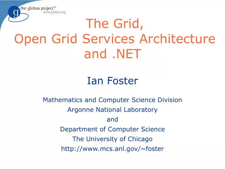 the grid open grid services architecture and net