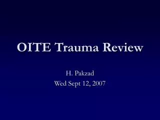 OITE Trauma Review