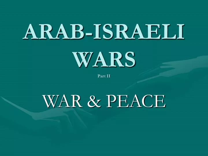 arab israeli wars part ii