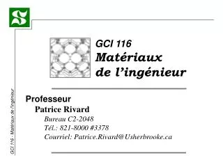 GCI 116 Matériaux de l’ingénieur