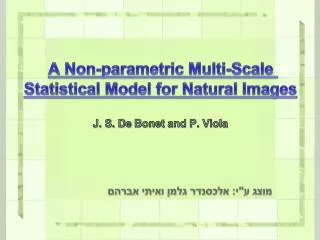 A Non- parametric Multi- Scale Statistical Model for Natural Images