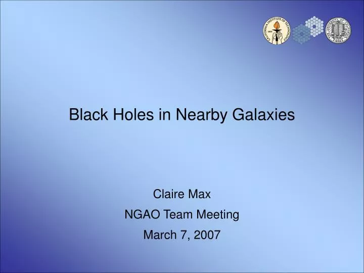 black holes in nearby galaxies