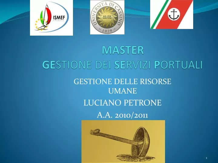 master ge stione dei se rvizi p ortuali