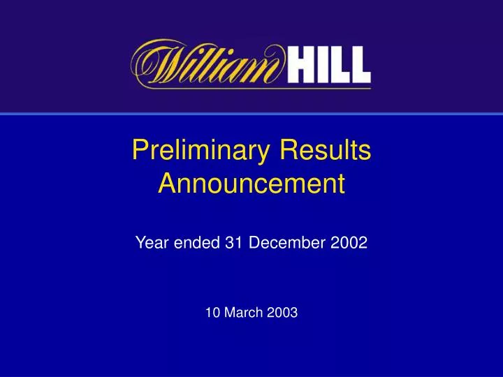 preliminary results announcement