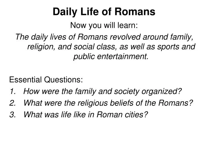 daily life of romans