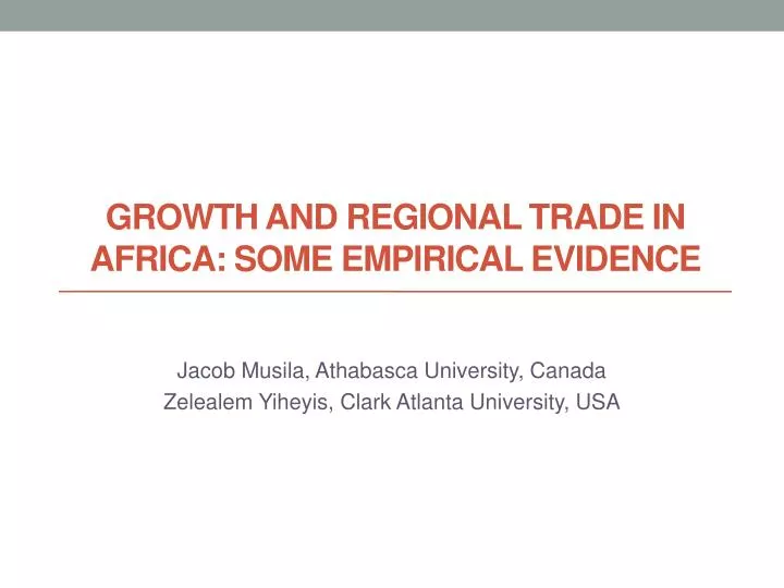 growth and regional trade in africa some empirical evidence