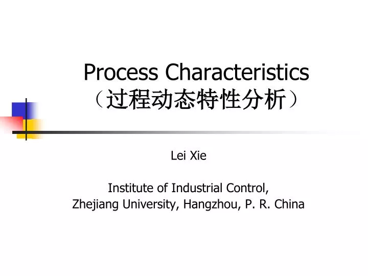 process characteristics