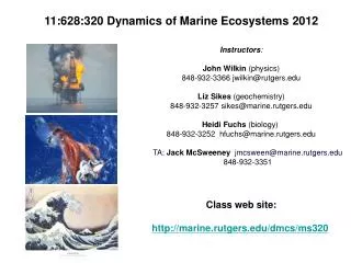 11:628:320 Dynamics of Marine Ecosystems 2012