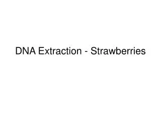 DNA Extraction - Strawberries