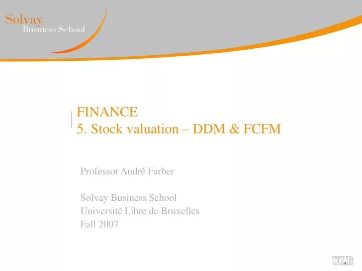 finance 5 stock valuation ddm fcfm